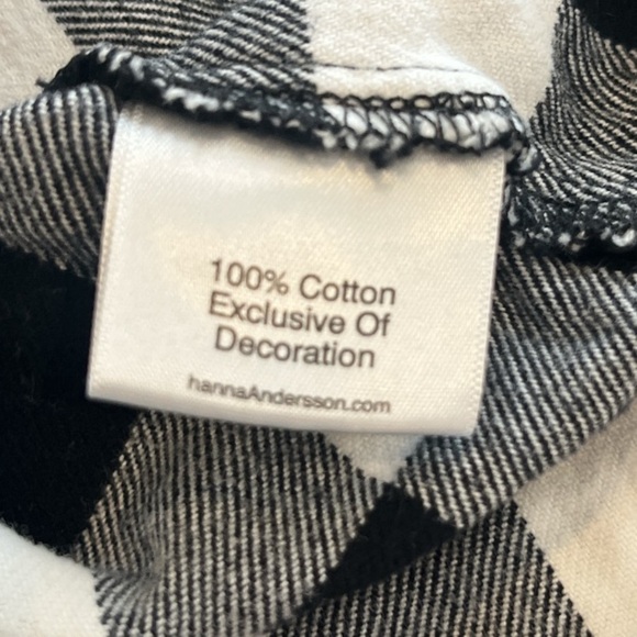 Girls Size 5/110 Hannah Andersson White & Black Buffalo Checkered Longsleeve Top - Picture 5 of 10